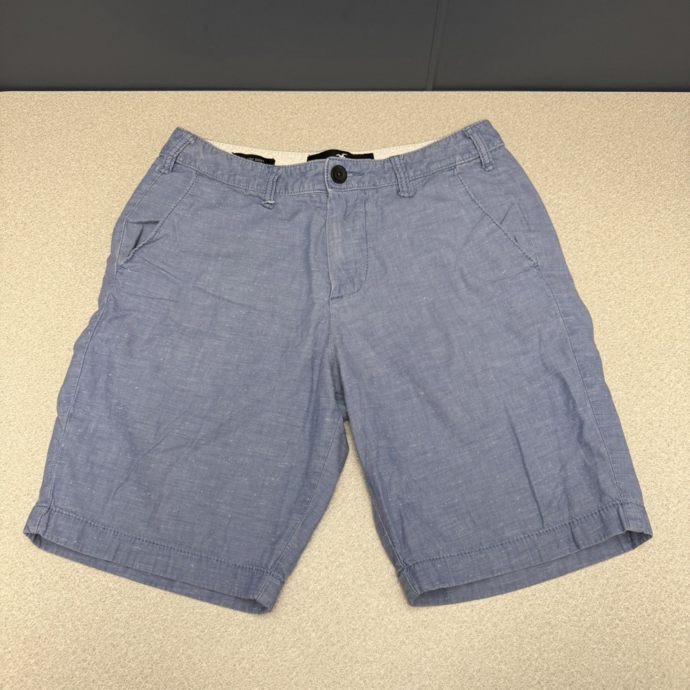 Hollister Shorts Mens 28 Chino Flat Front Casual Summer Beach 9" Classic Short